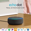 Echo Dot (3rd Gen, 2018 Release) - Smart Speaker with Alexa - Charcoal