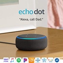 Echo Dot (3rd Gen, 2018 Release) - Smart Speaker with Alexa - Charcoal