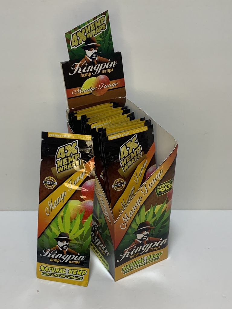 KINGPIN HERBAL WRAPS - MANGO TANGO Flavor/ 5 PACKS/ 4 Toasted Wraps per Pack