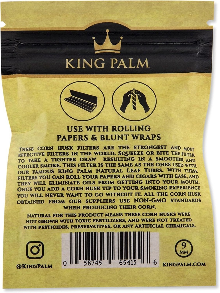 King Palm | 9mm | Flavored Filter Rolling Tips | 5 per Pack (24pc Display)
