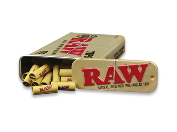 RAW Natural Unrefined 100 Tip Pre-rolled Tin - (1)