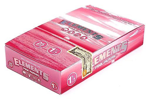 Elements PINK Size 1 1/4 Rolling Paper - BOX /25 - Total 1250 Papers