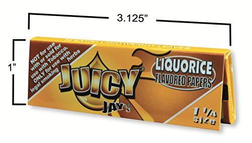 Juicy Jay's Flavored Hemp Rolling Papers - Liquorice Flavor - 1 1/4 79mm Size (24 Pack Display Box)