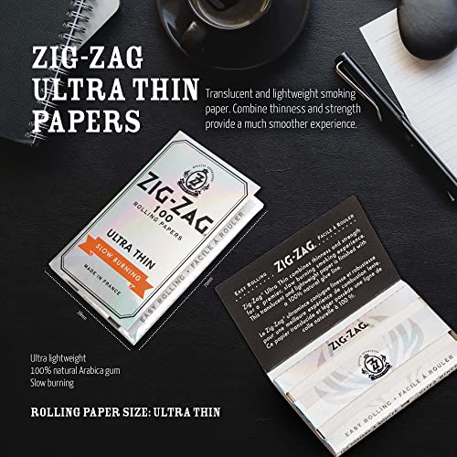 25 Packs Zig Zag Ultra Thin Cigarette Rolling Papers 100 Leaves/Pack Slow Burning
