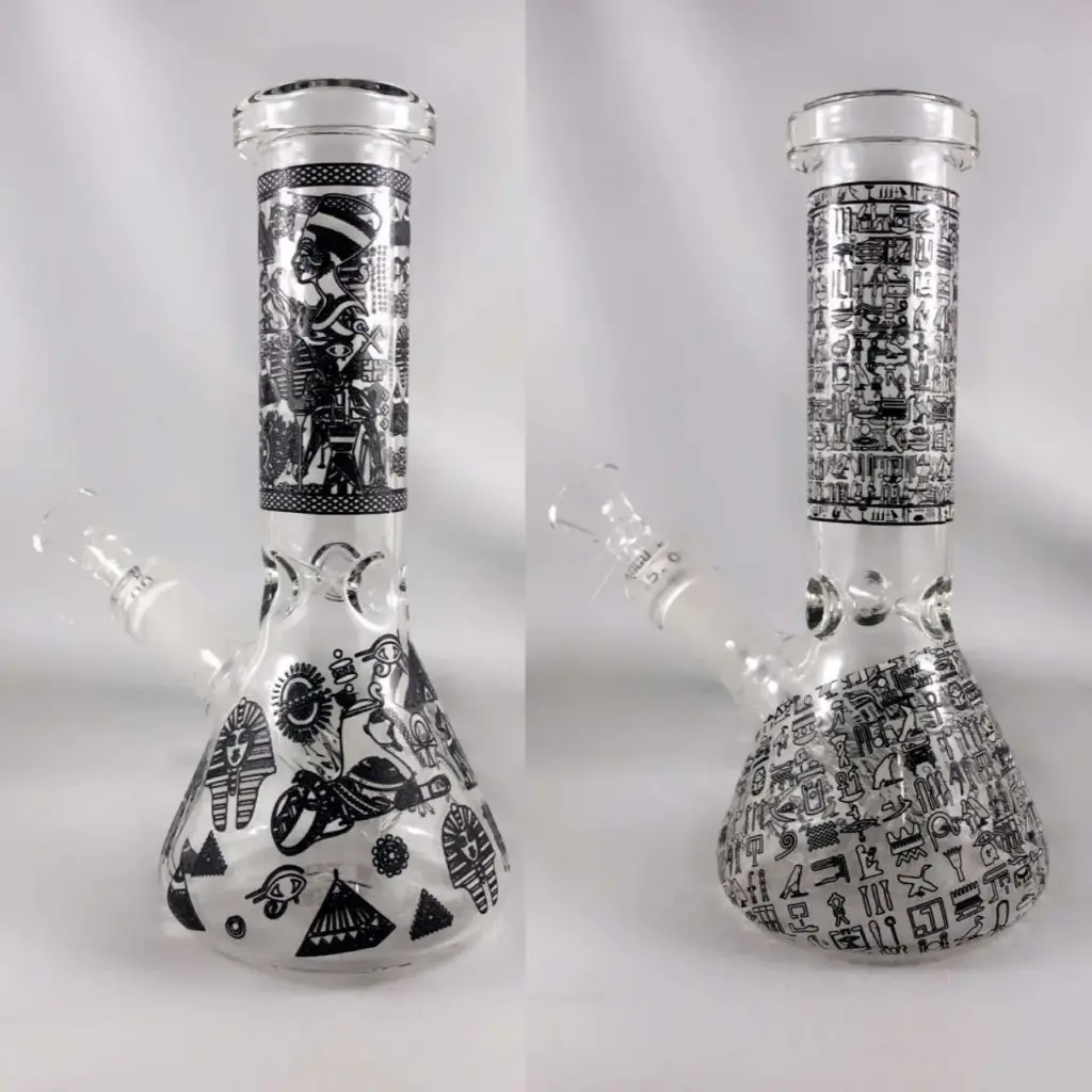 Glow In The Dark Hieroglyphic Beaker Bong