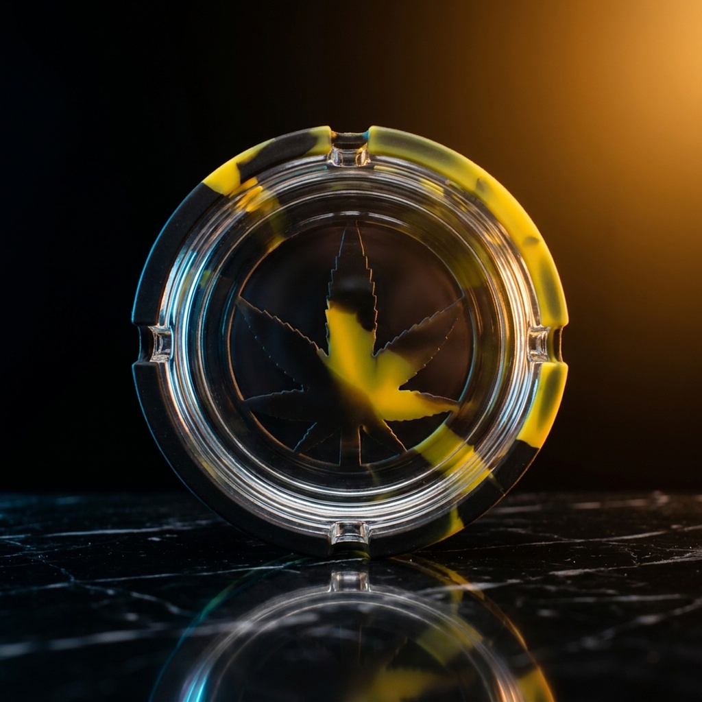 Ash Tray-Glass With Silicone Shell