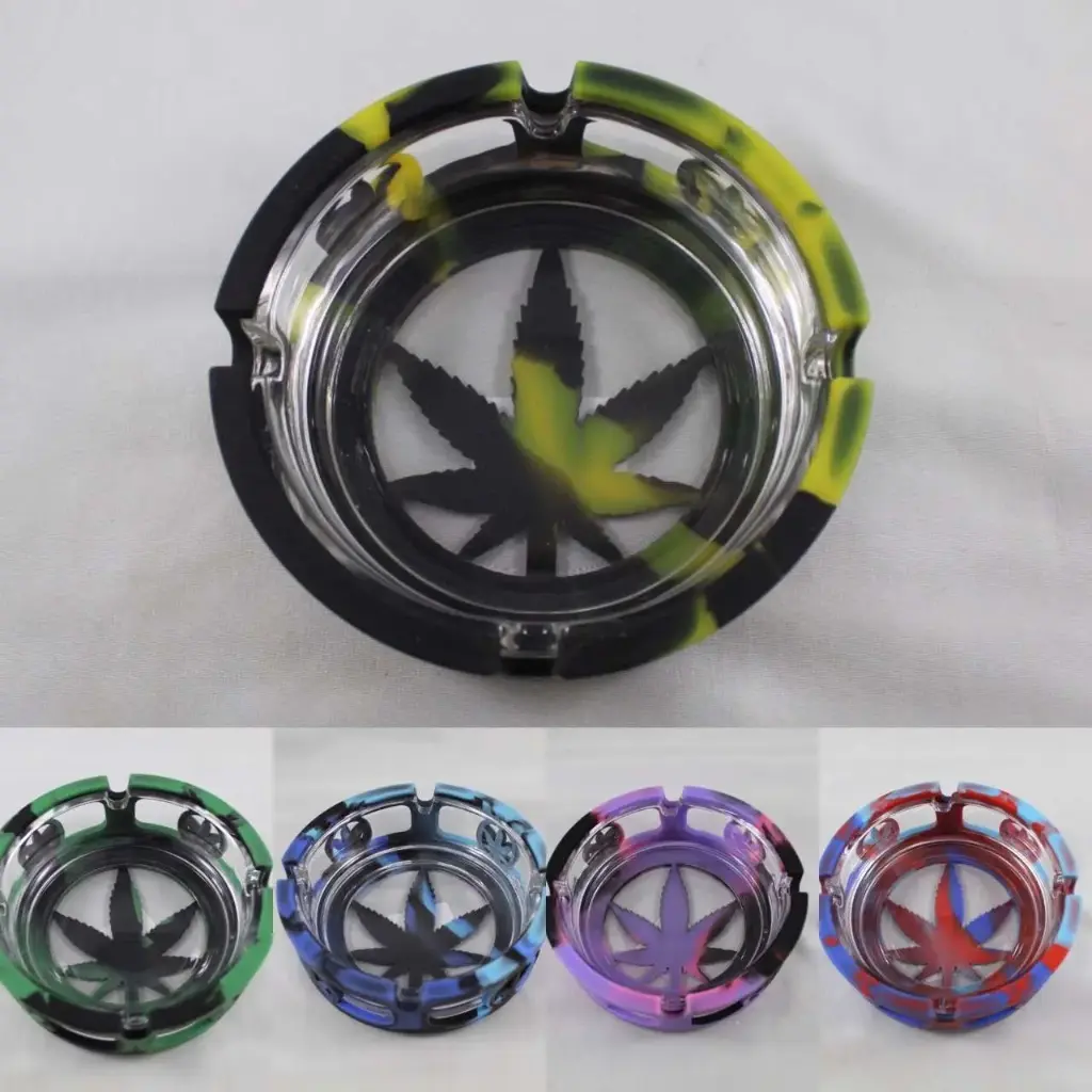 Ash Tray-Glass With Silicone Shell