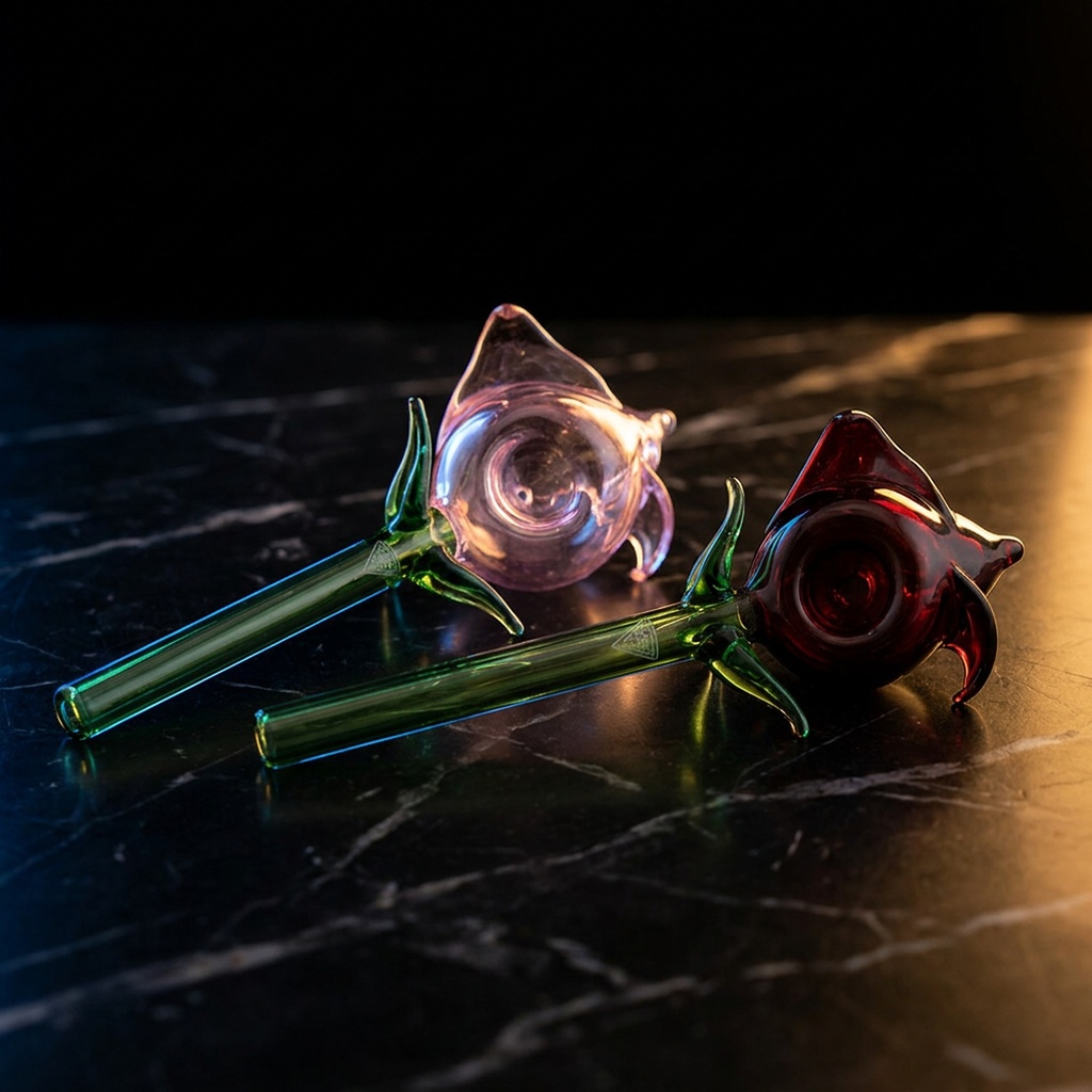Red Eye Glass Rosey Hand Pipe
