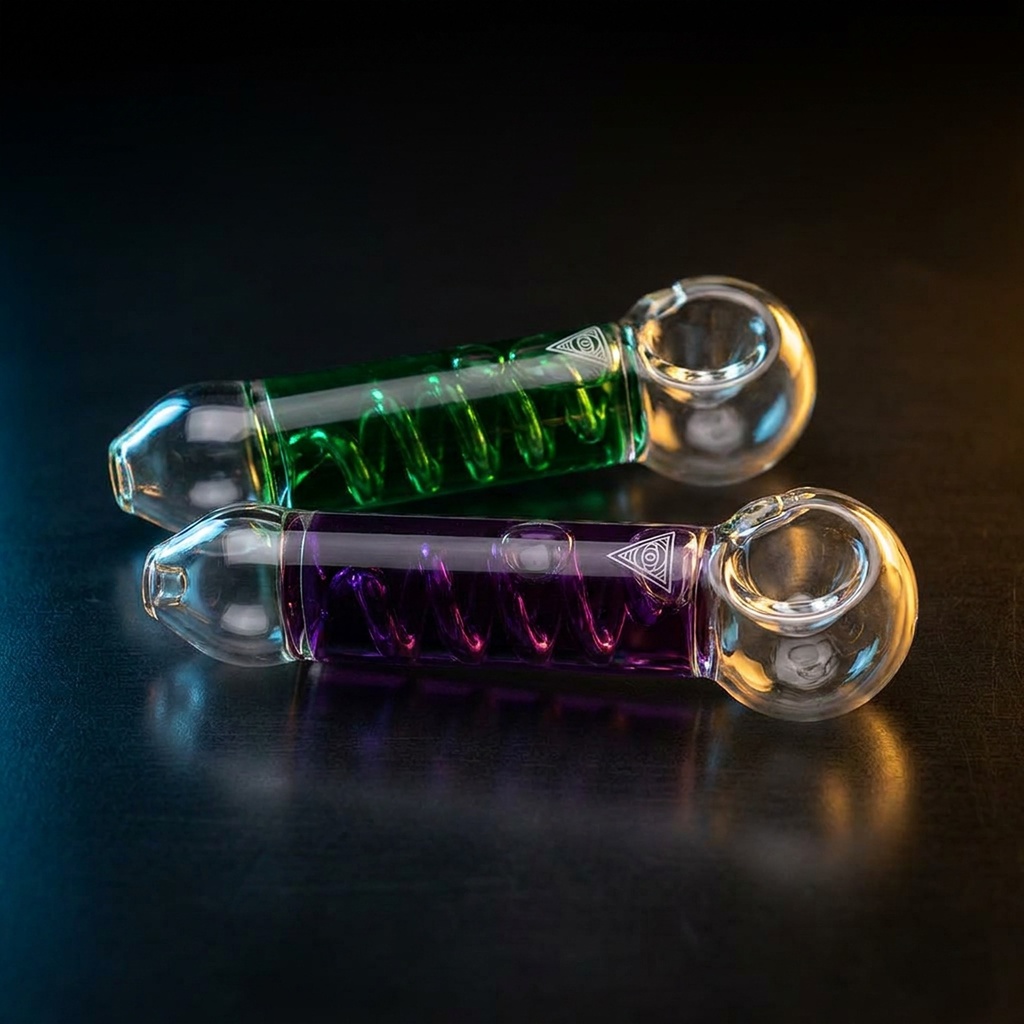 Red Eye Glass Chiller Coil Hand Pipe