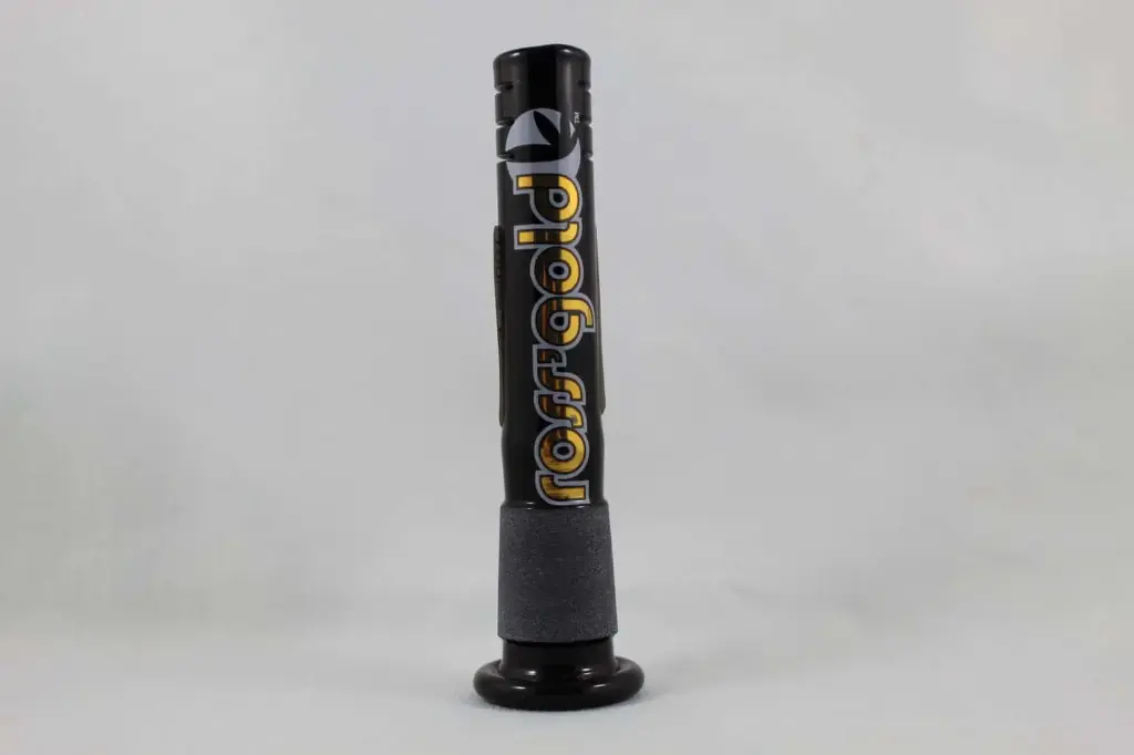 Ross' Gold Glass Black Open End  Diffuser Downstem-4"