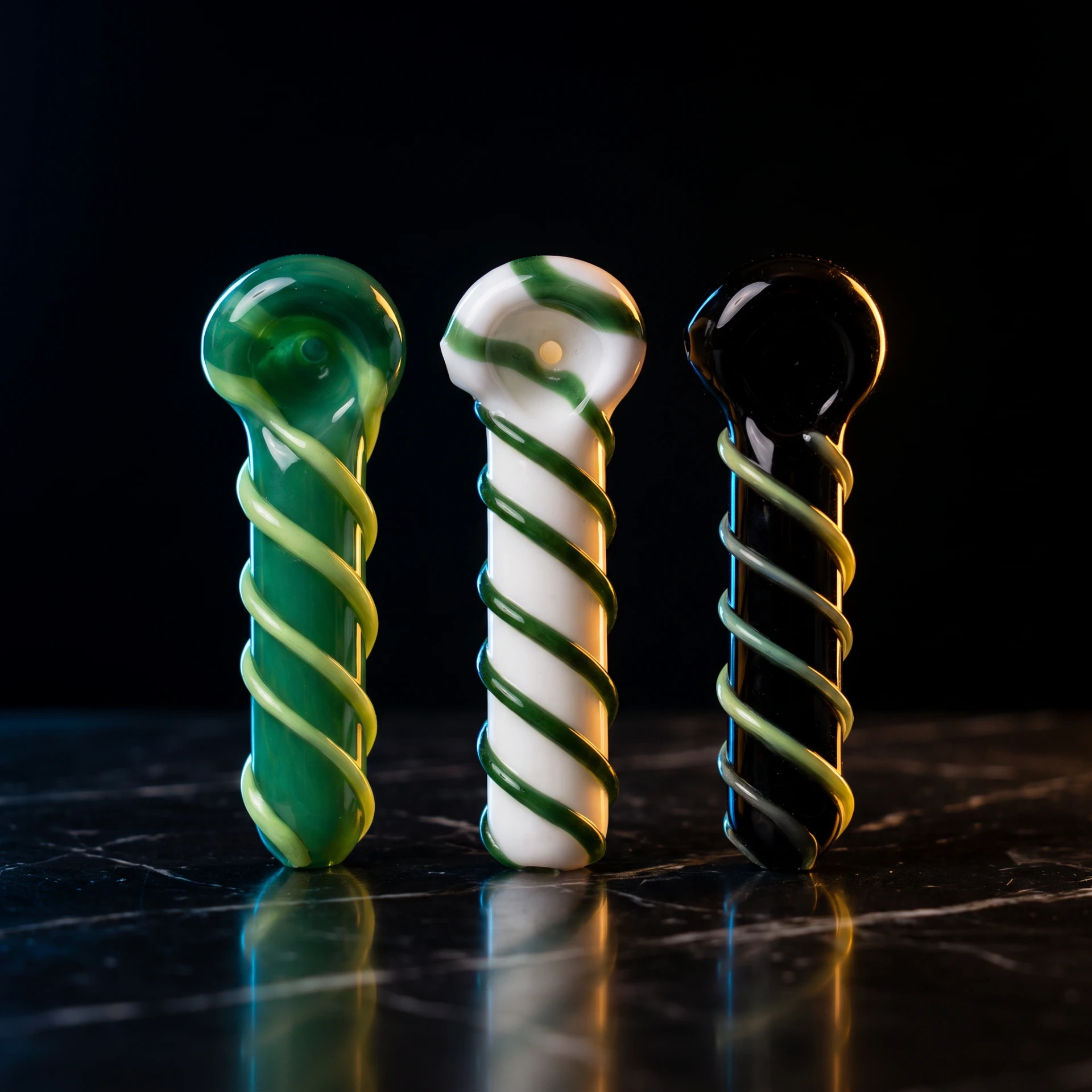 Jellyfish Glass Swizzler Pipes