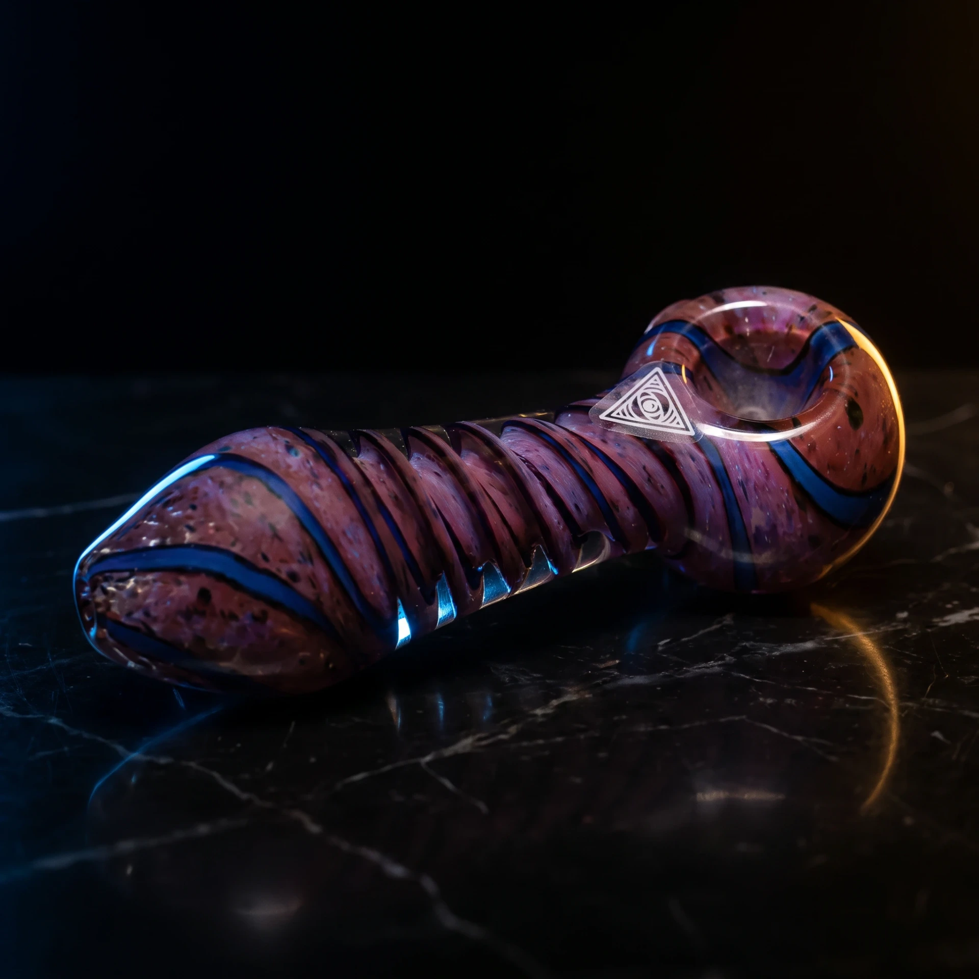 Red Eye Glass 3.5" Inside Out Tornado Fritter Hand Pipe