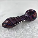 Red Eye Glass 3.5" Inside Out Tornado Fritter Hand Pipe