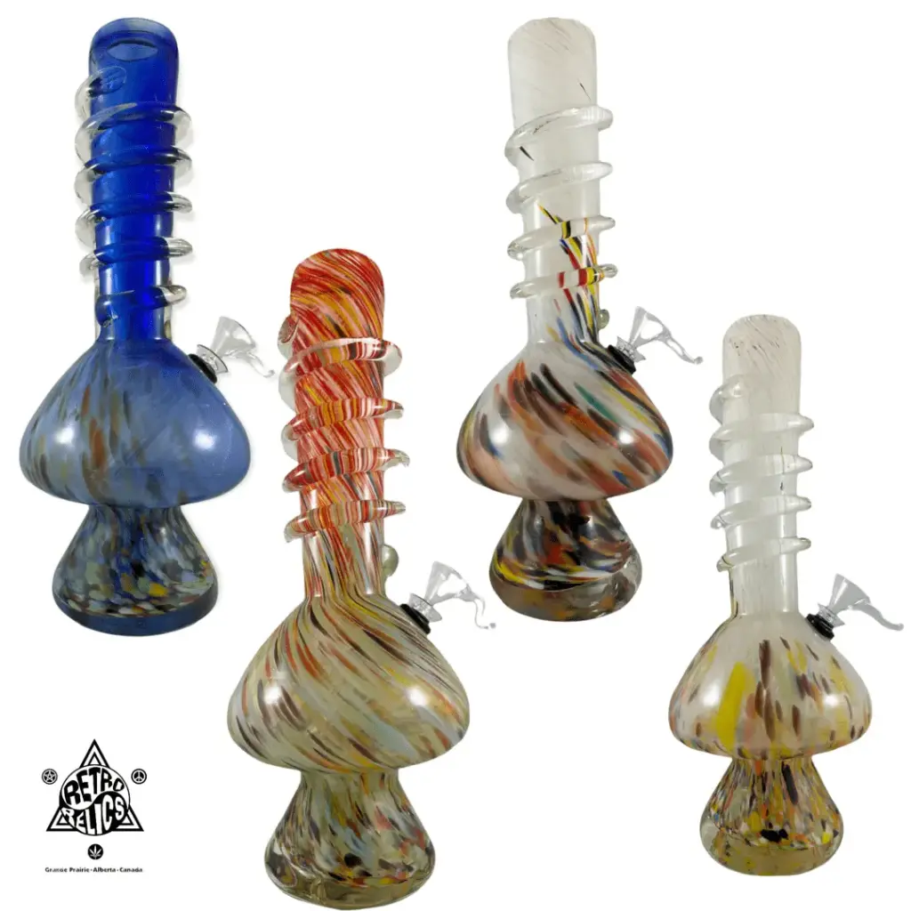 Vintage Soft Glass-  Tall Space Mushroom