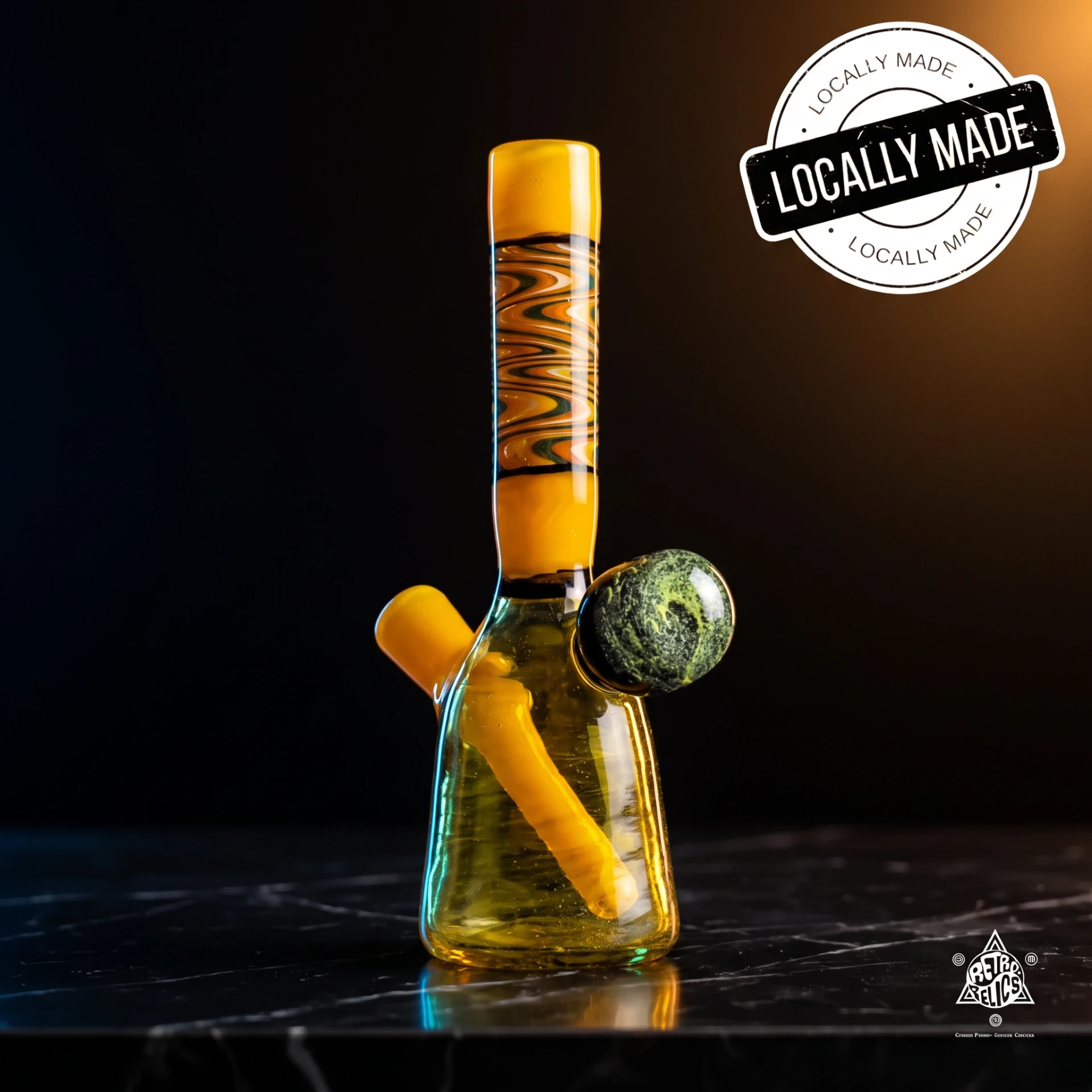 Wicked Fabrications Yellow Wig-Wag Beaker