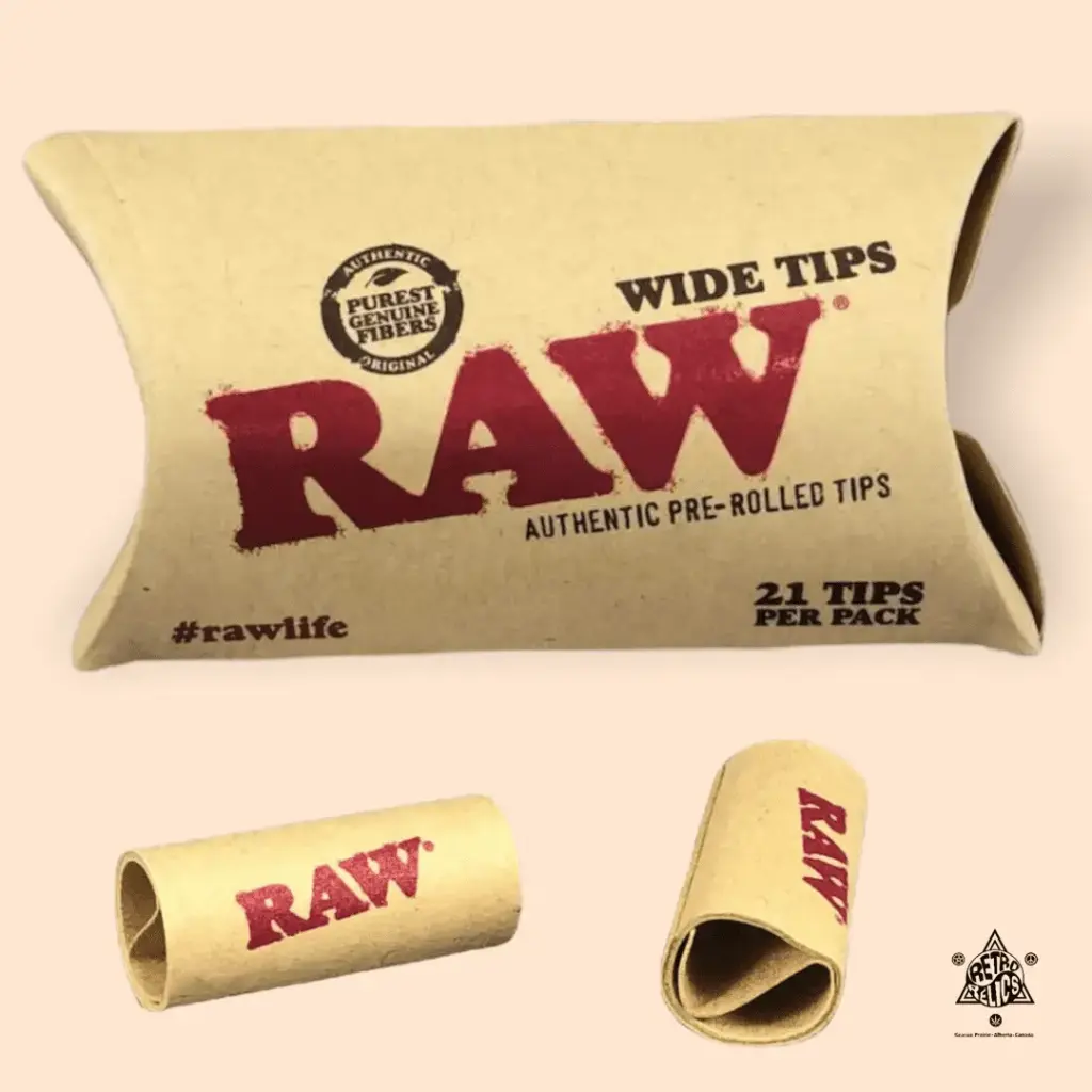Raw Wide Pre Rolled Tips-Pillow Pack  Of 21