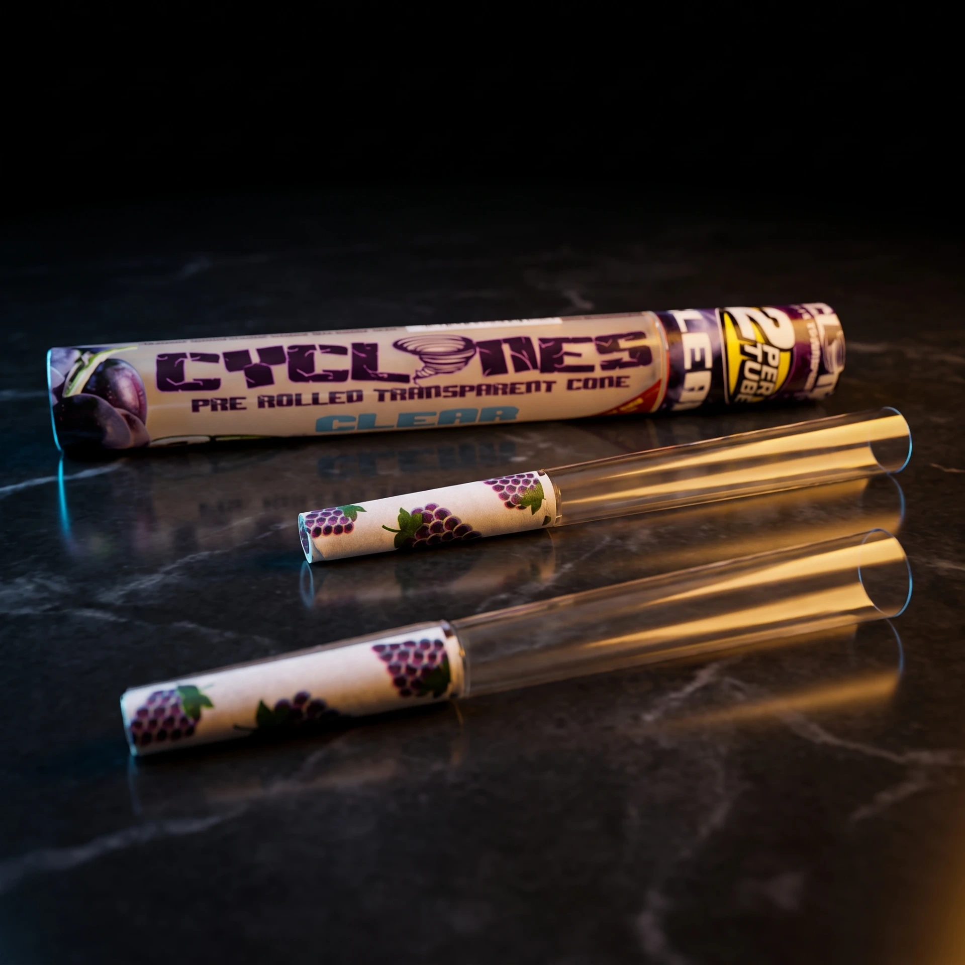 Cyclones Clear Cones -Grape