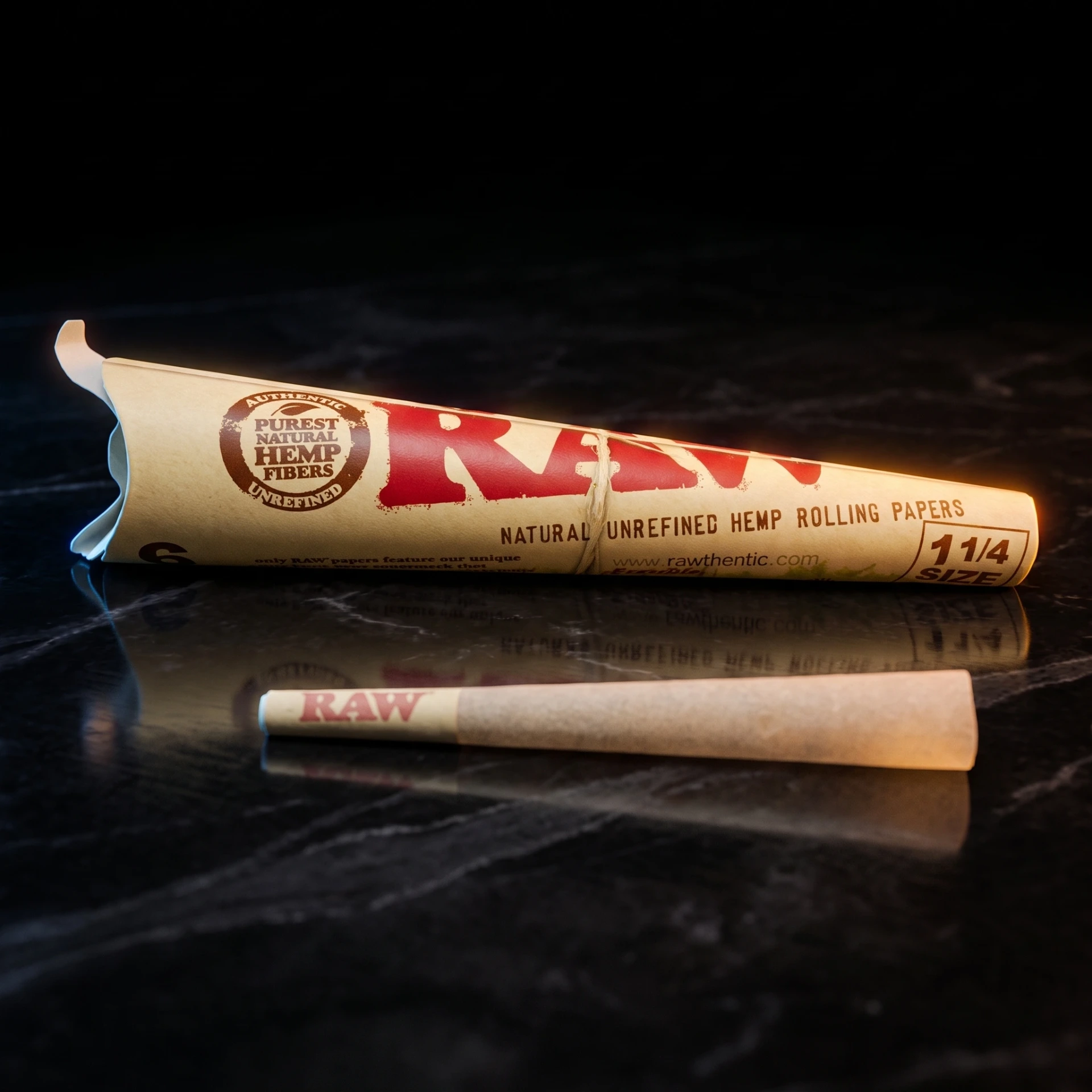 Raw Organic 1¼" Cones- 6 Pack