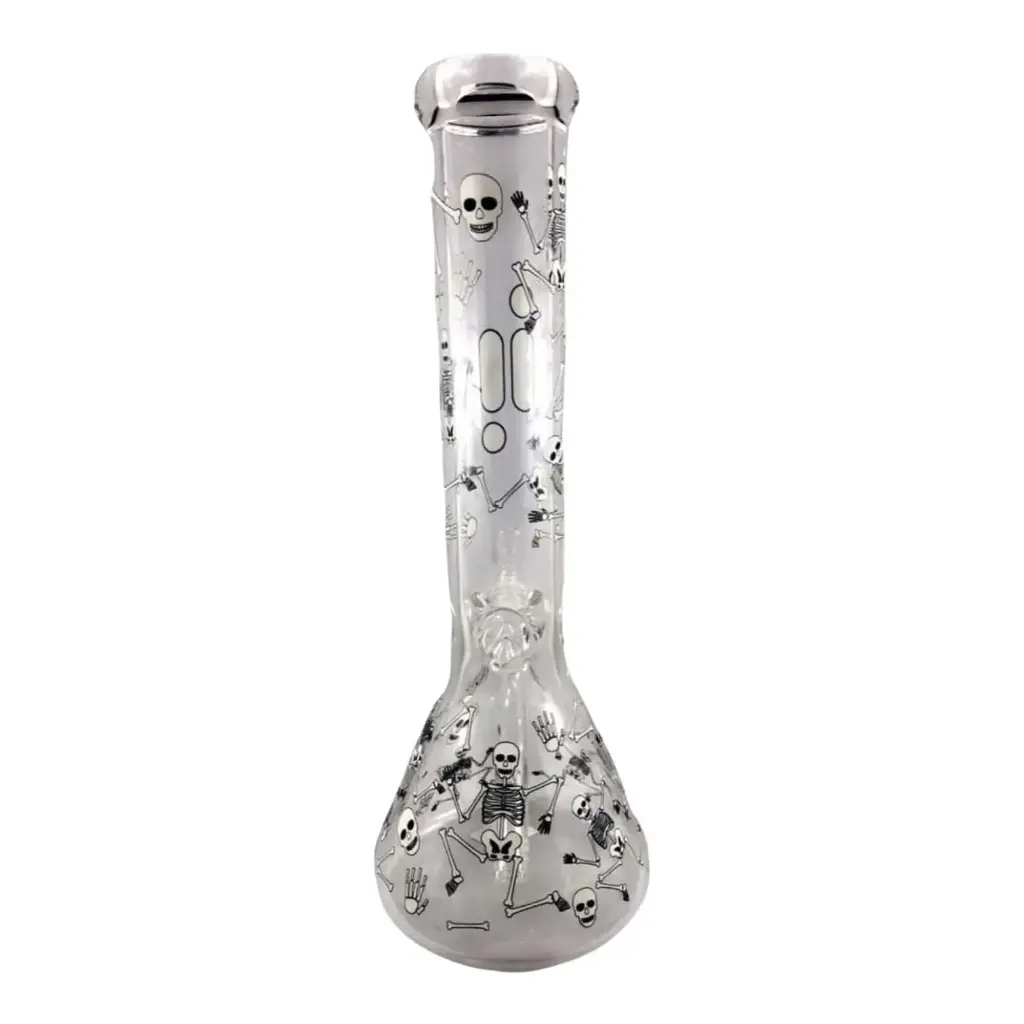 14" Infyniti Glow In The Dark Beaker-Skeleton