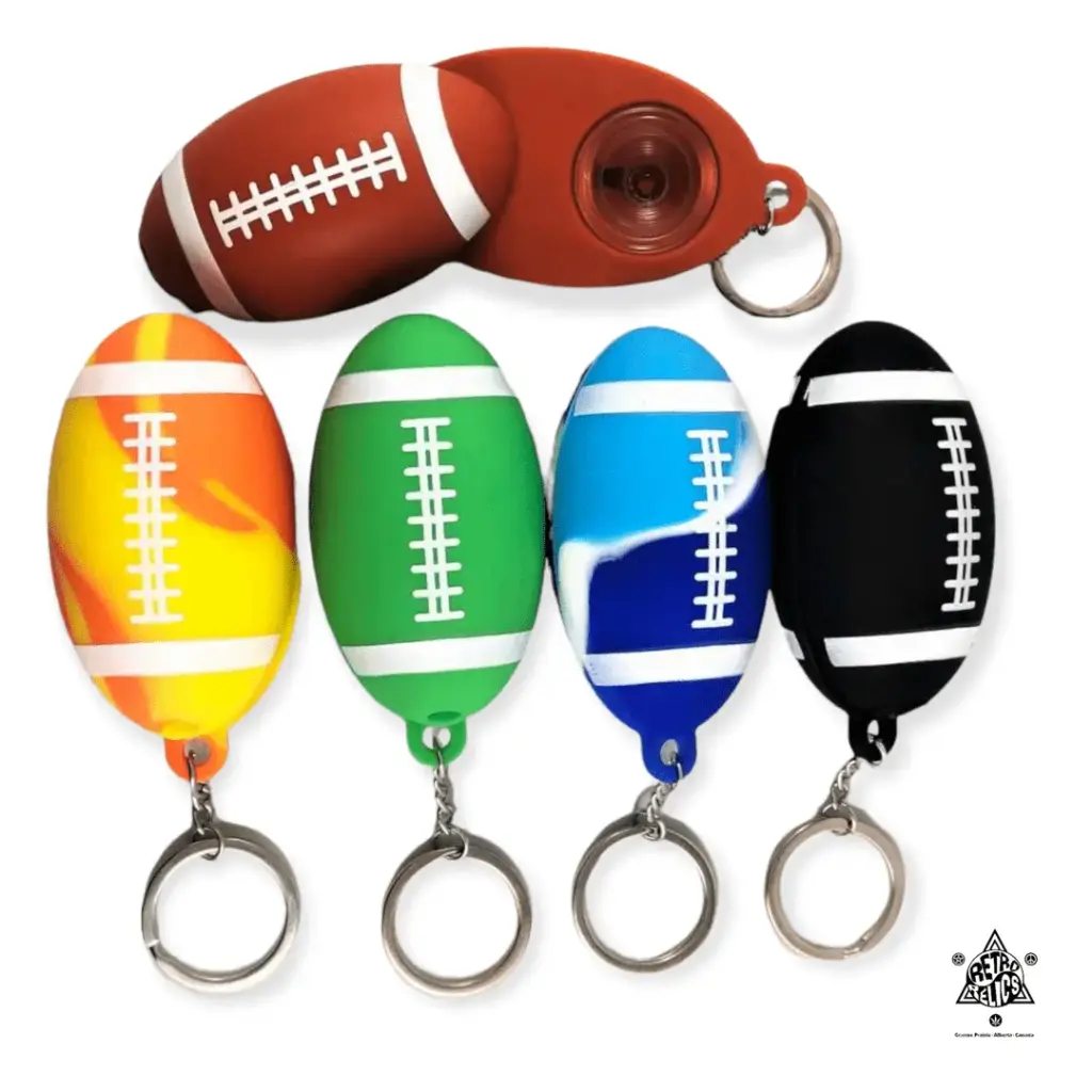 Silicone Keychain Football Pipe