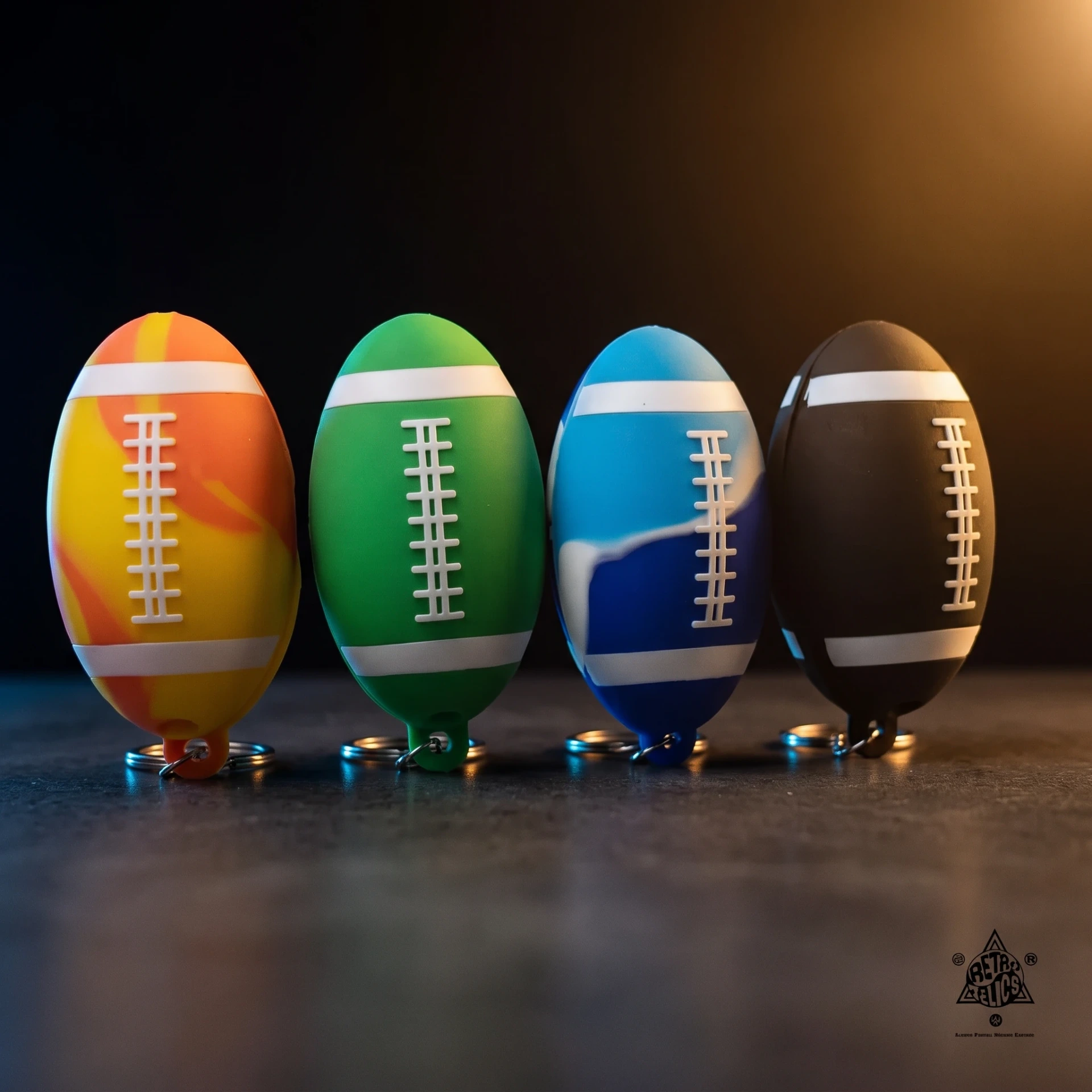 Silicone Keychain Football Pipe