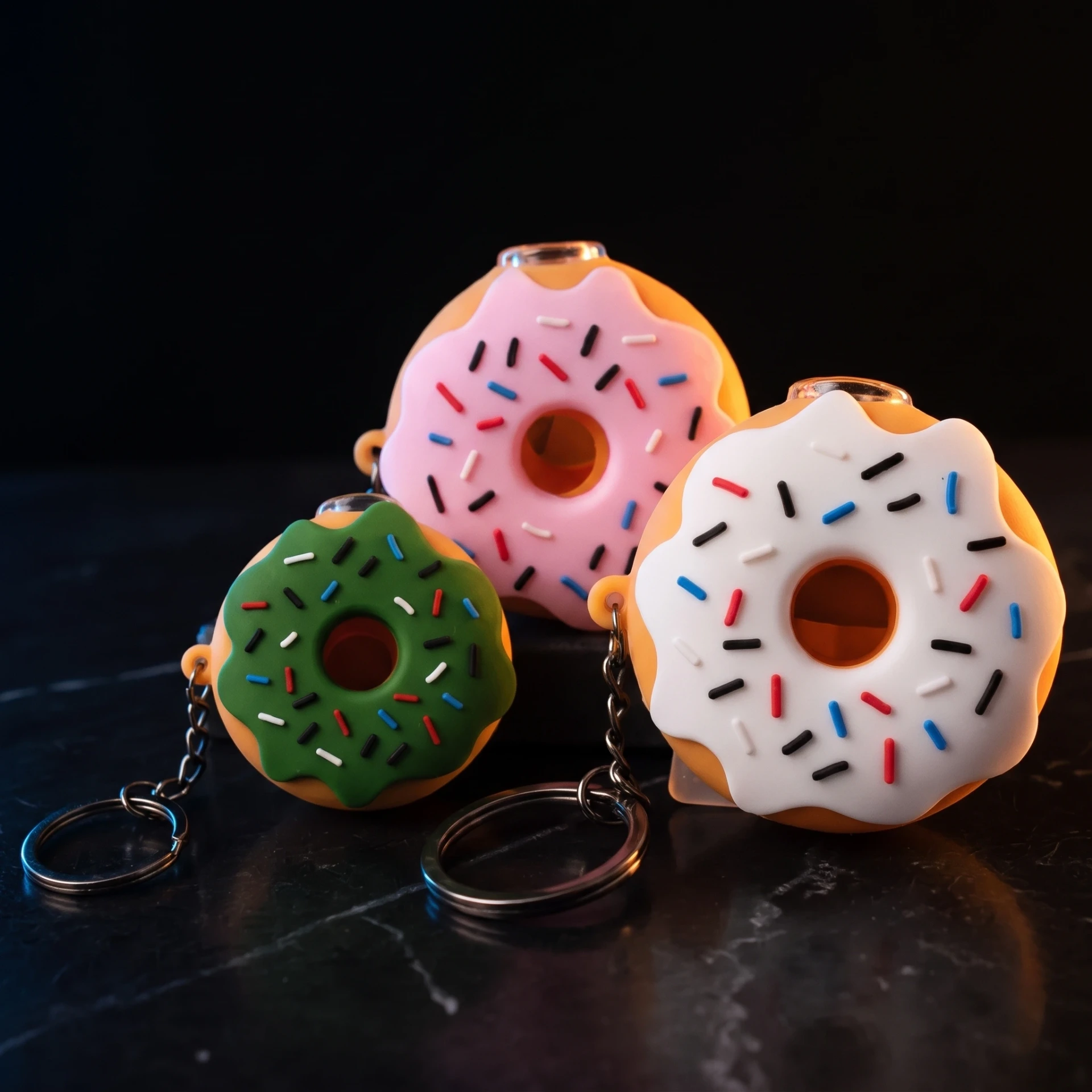 Silicone Keychain Donut Pipe