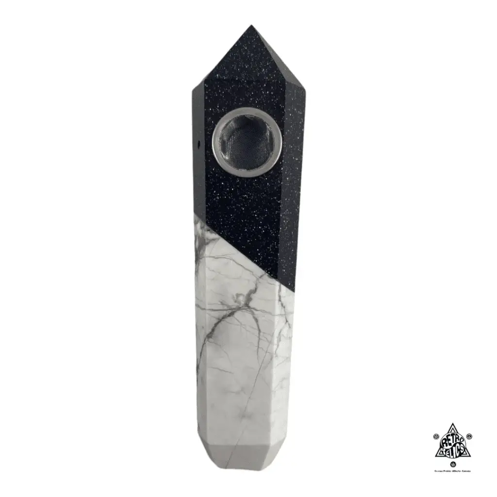 Crystal Pipe Duo- Blue Goldstone & Howlite