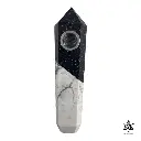Crystal Pipe Duo- Blue Goldstone & Howlite