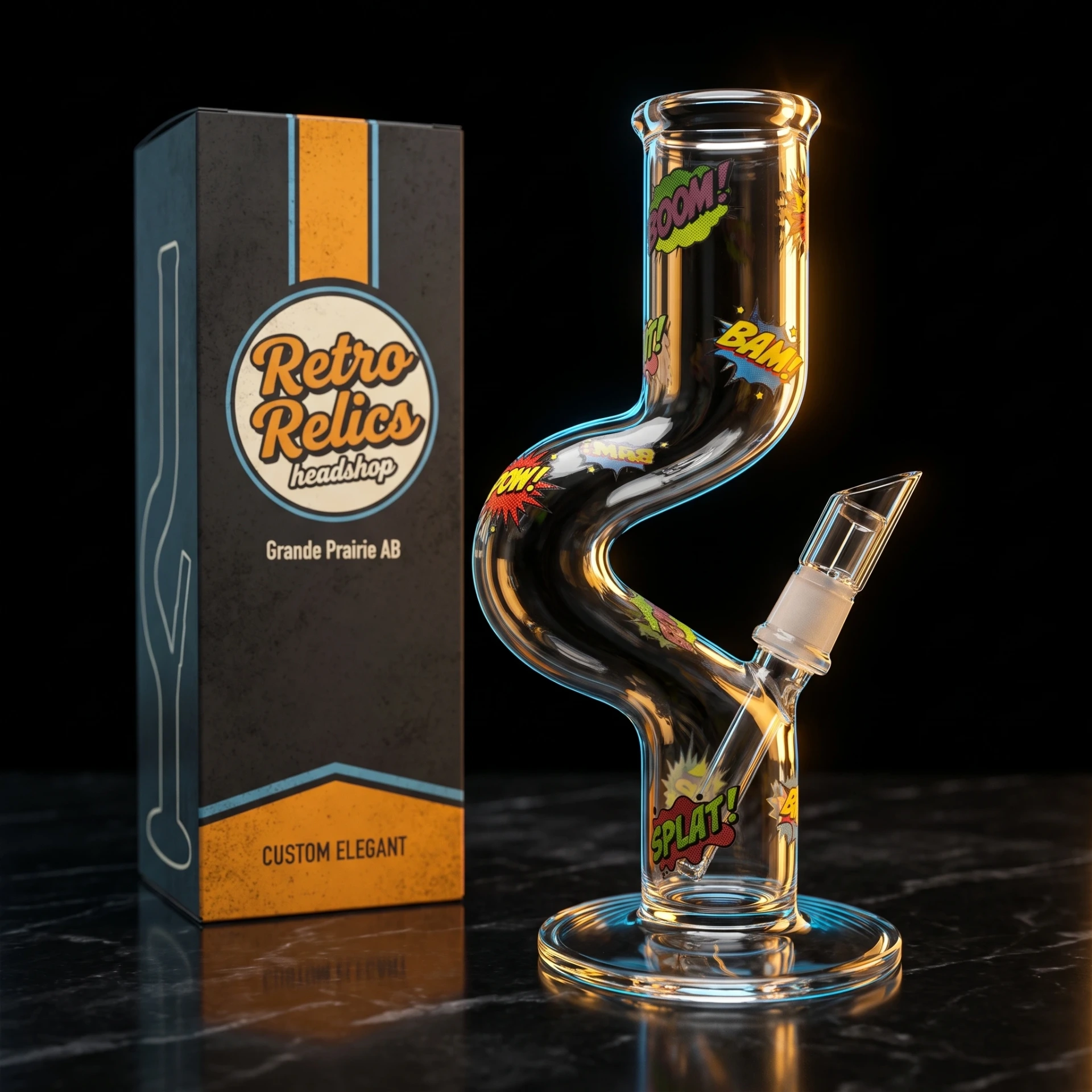 Redeye Glass Comic Book Goose Neck Bong & Rig