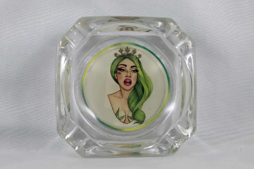 Ash Tray- Glass Weed Lady