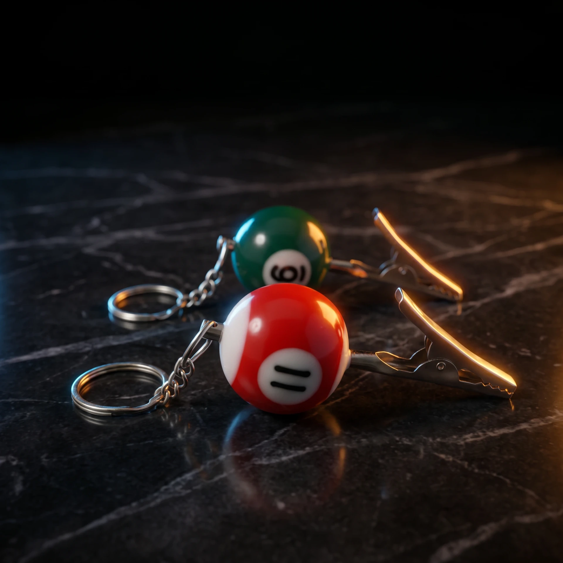 Roach Clip -Pool Ball Key Chain