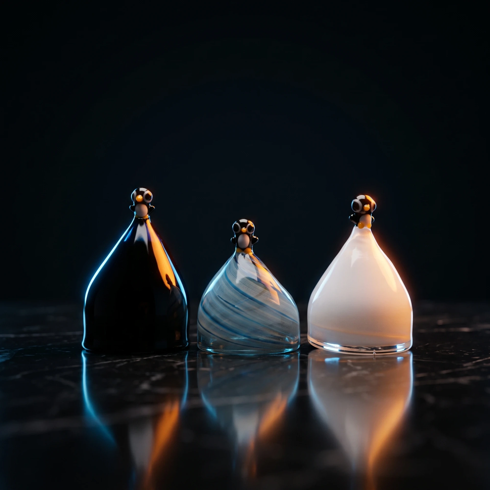 Iceberg Glass Directional Carb Cap With Penguin Milli
