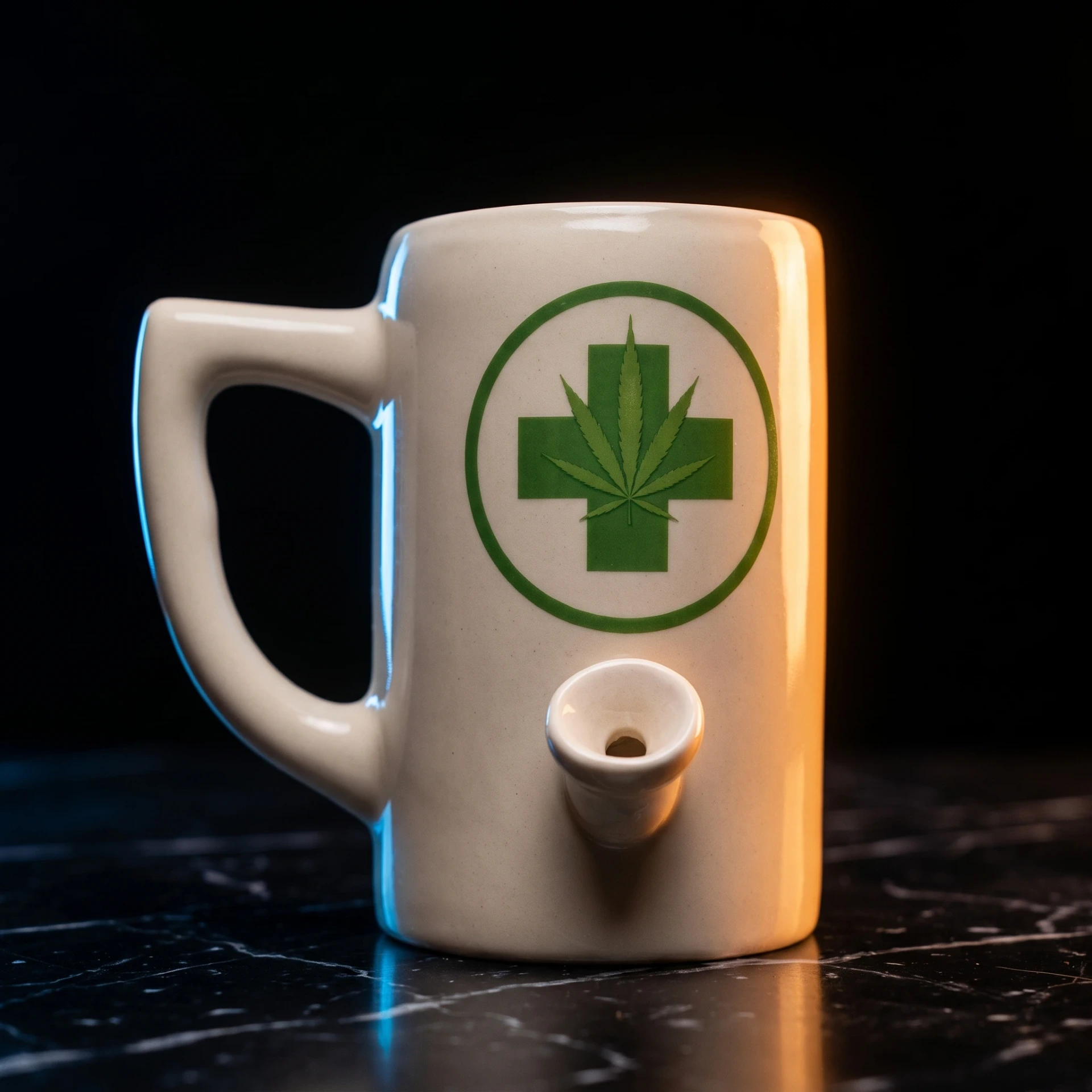 Wake & Bake Pipe Mug- Medical Leaf