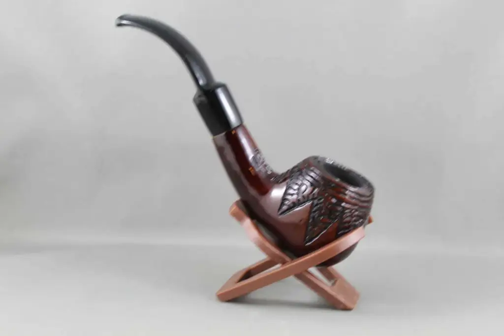 Shire Pipe Engraved Apple Rosewood Bent Sherlock