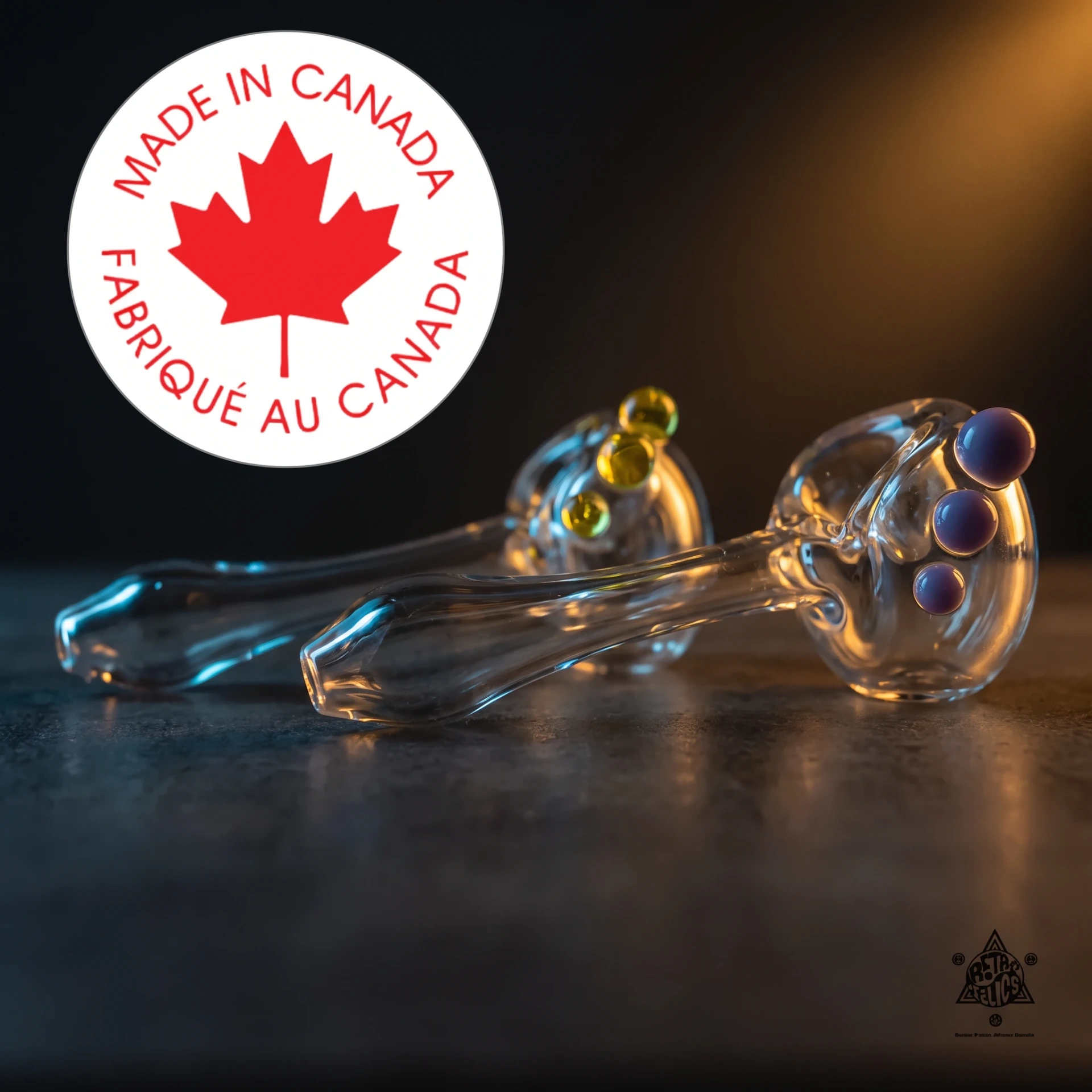 NDI Glass Spoon Pipes with Coloured Dots