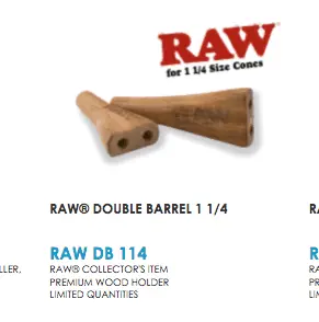 Raw Double Barrel 1 1/4 Wooden Cigarette Holder