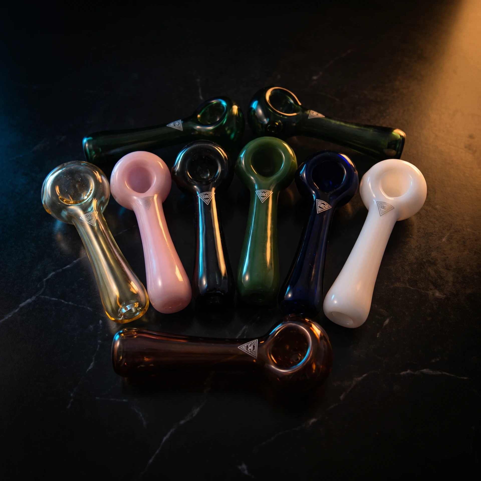 Red Eye Glass Spoon Pipe With Built In Screen