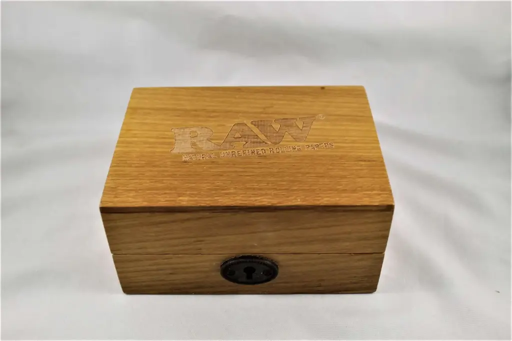 Raw Teak Wood Smokers Lock Box