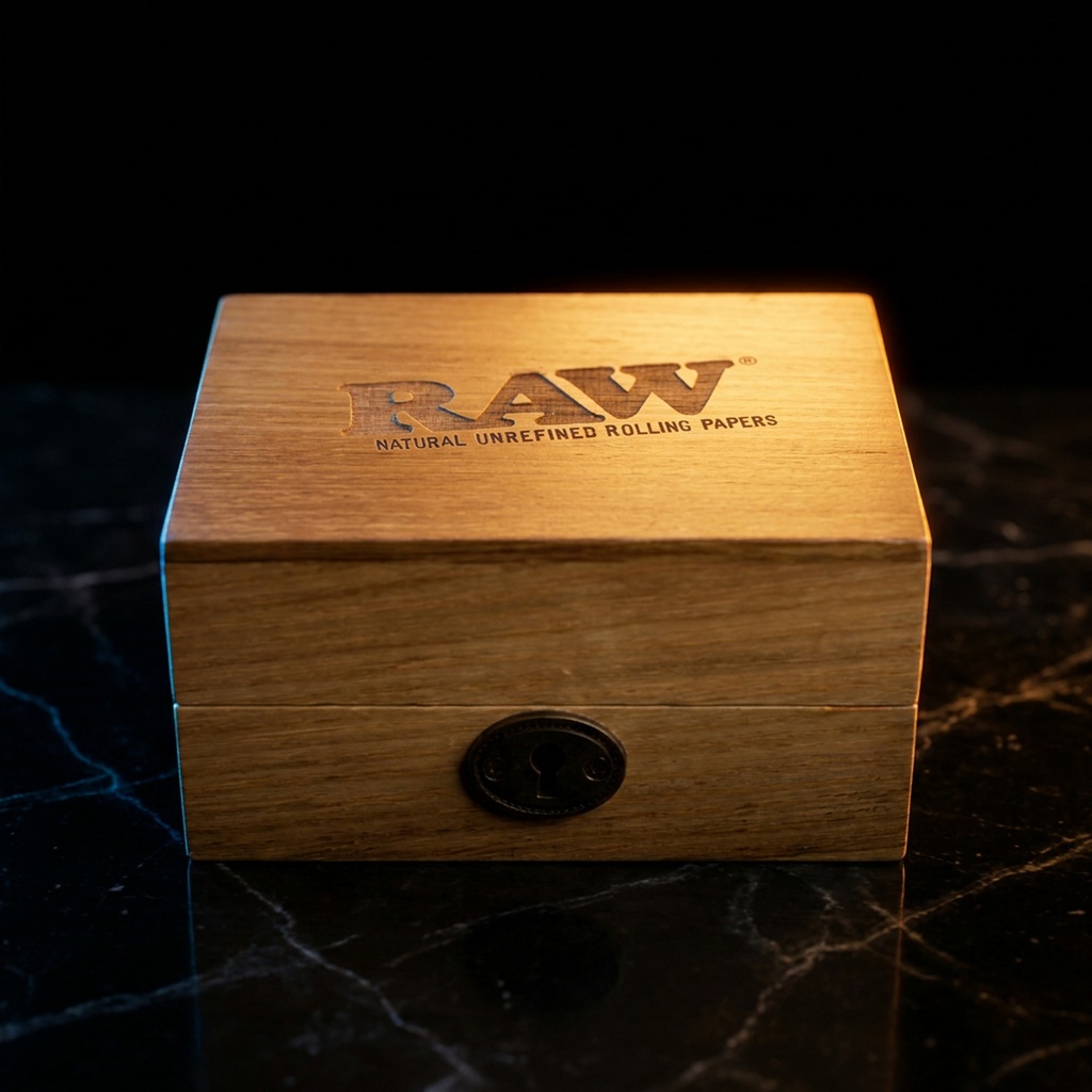 Raw Teak Wood Smokers Lock Box