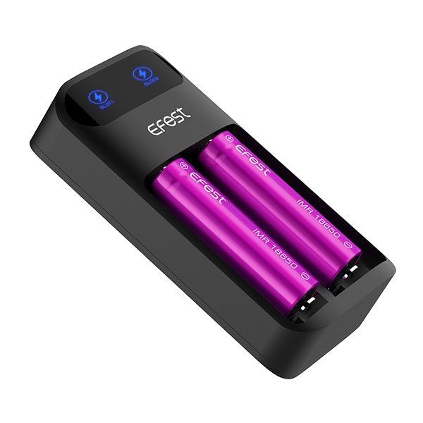 LUSH Q2 Intelligent LED Battery Charger Compatible with Lithium IMR 3.6V and 3.7V Batteries