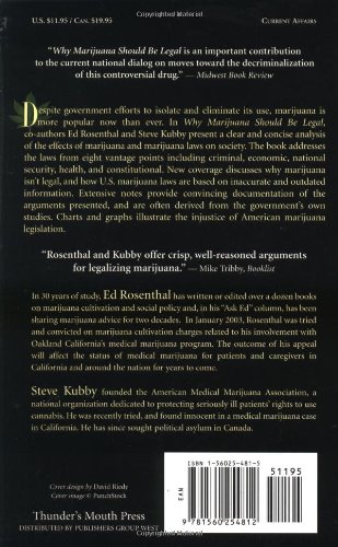 Why Marijuana Should Be Legal by Ed Rosenthal (Paperback)