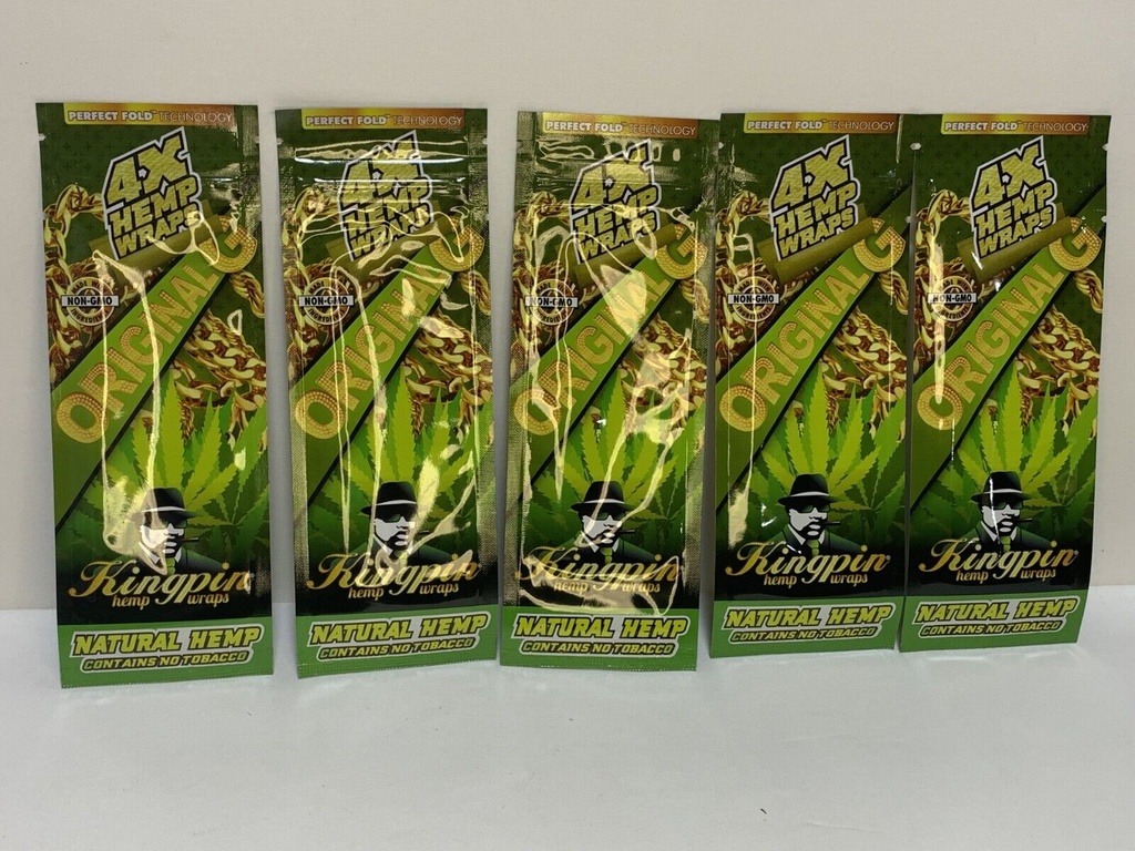 KINGPIN HERBAL WRAPS - OG ORIGINAL Flavor/ 5 PACKS/ 4 Toasted Wraps per Pack