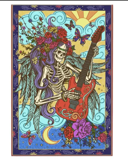 Tapestry 3-D Hippie Guitar