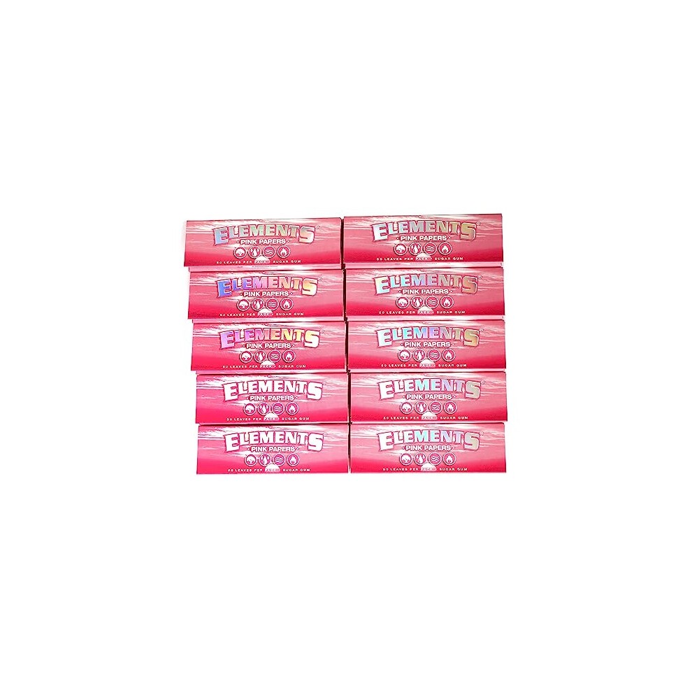 PINK Size 1 1/4 Rolling Paper - 10 Booklets / 500 Papers
