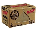 RAW Classic Natural Unrefined Rolling Paper Rolls - 5 Meter Roll - Single Wide Size 