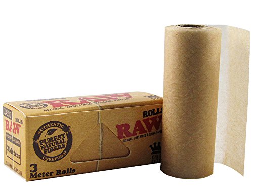 RAW Classic Natural Unrefined Rolling Paper Rolls 3 Meter Roll (2 Rolls)