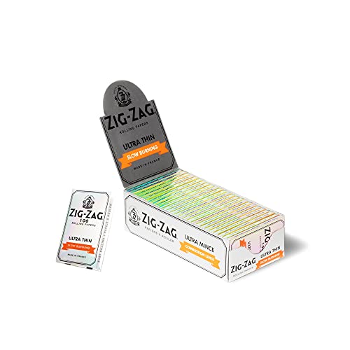 25 Packs Zig Zag Ultra Thin Cigarette Rolling Papers 100 Leaves/Pack Slow Burning