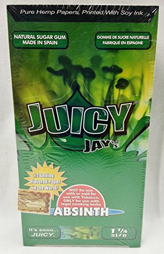 1 Box Juicy Jay's 1 1/4 Rolling Papers - Absinth - 24 Packs / 1 Full Box
