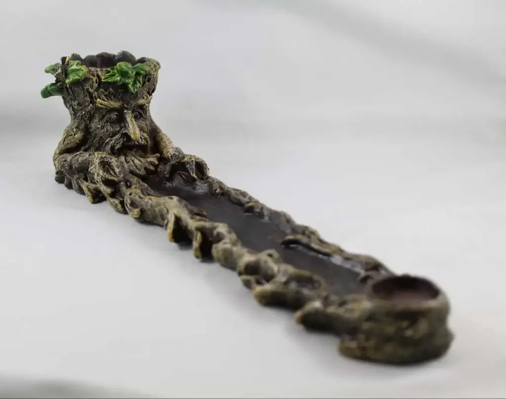 Incense Burner- Green Tree Man With LED Light Eyes
