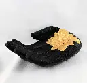 Volcano Stone Lotus Hand Incense Holder - Black & Gold